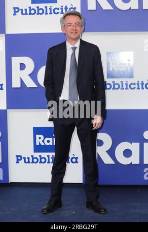 Naples, Italie. 07 juillet 2023. Naples, Centre de production radio et TV, Présentation des horaires Rai 2023/2024. Sur la photo : le maire Gaetano Manfredi crédit : Agence photo indépendante/Alamy Live News Banque D'Images