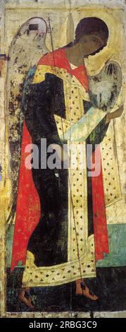 Archange Michael 1408 ; Vladimiro-aleksandrovskoye / Alexandrovka / Aleksandrovskoe, Fédération de Russie par Andrei Roublev Banque D'Images