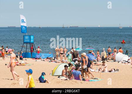 Plage de Gdansk Brzezno, Gdansk, Pologne Banque D'Images