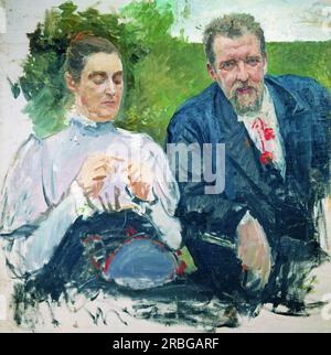 Portrait de I. F. Tyumenev avec sa femme 1890 par Andrei Ryabushkin Banque D'Images