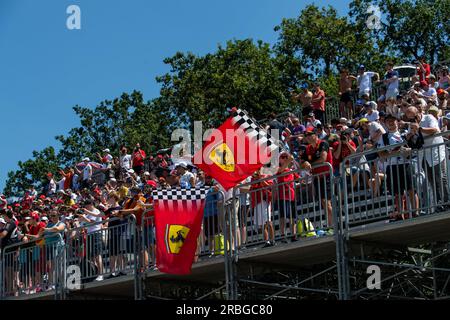 Circuit de Monza, Monza, Lombardie, Italie. 9 juillet 2023. Championnat du monde d'Endurance FIA 2023, 6 heures de Monza ; Ferrari Supporters crédit : action plus Sports/Alamy Live News Banque D'Images