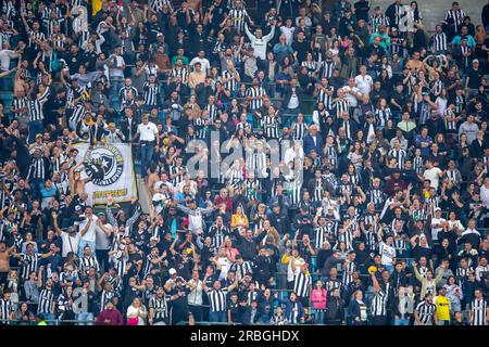 Porto Alegre, Brésil. 09 juillet 2023. Supporters de Botafogo, lors du match entre Gremio et Botafogo, pour la série brésilienne A 2023, au stade Arena do Gremio, à Porto Alegre le 09 juillet. Photo : Richard Ducker/DiaEsportivo/Alamy Live News crédit : DiaEsportivo/Alamy Live News Banque D'Images