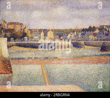 Port-en-Bessin, le port extérieur, marée basse 1888 ; France de Georges Seurat Banque D'Images