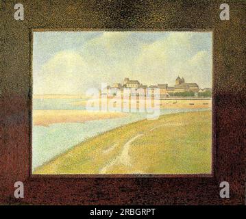 Vue du Crotoy, depuis l'amont 1889 ; France par Georges Seurat Banque D'Images