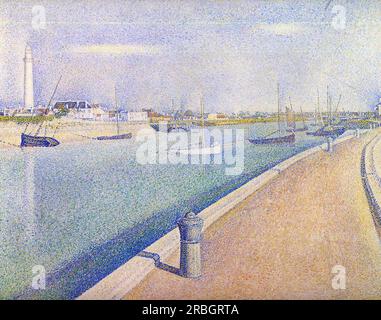 Le Canal des Gravelines, petit fort Philippe 1890 ; France par Georges Seurat Banque D'Images