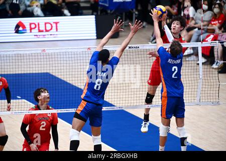 Pasay City, Philippines. 7 juillet 2023. Yuki Ishikawa (JPN) Volleyball : Ligue des nations FIVB de volleyball 2023 semaine de la ronde préliminaire masculine 3 Pool6 entre le Japon et les pays-Bas au SM Mall of Asia Arena, à Pasay City, Philippines . Crédit : SportsPressJP/AFLO/Alamy Live News Banque D'Images