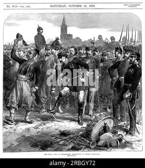 Guerre (franco-prussienne) : chute de Strasbourg - départ des prisonniers français 1870 par William Simpson Banque D'Images