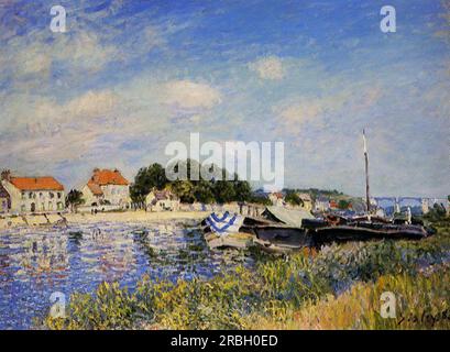 Bords du Loing à Saint Mammes 1885 par Alfred Sisley Banque D'Images