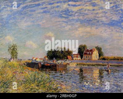 Saint-mamans, Canards sur le Canal 1885 par Alfred Sisley Banque D'Images