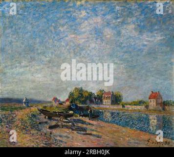 Saint Mammes, Loing Canal 1885 par Alfred Sisley Banque D'Images