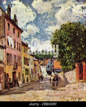 Rue dans Moret sur Loing 1892 par Alfred Sisley Banque D'Images