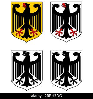 Les armoiries de l'Allemagne. Armoiries d'Allemagne. Drapeau national de l'Allemagne Crest. style plat. Banque D'Images