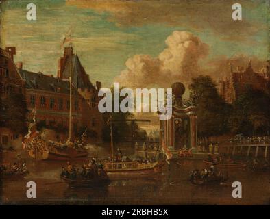 L'arrivée de l'ambassade de Russie à Amsterdam, le 29 août 1697 1697 par Abraham Storck Banque D'Images