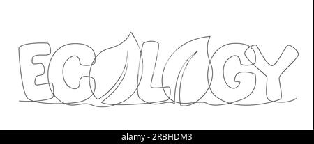 Écologie dessin d'une ligne isolé sur fond blanc Illustration de Vecteur