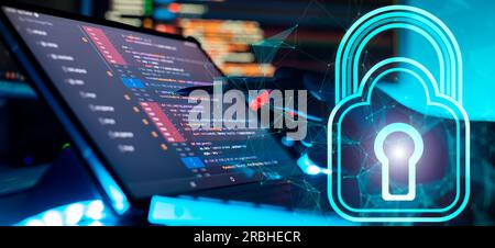 Concept de sécurité Internet. Données et informations personnelles Banque D'Images