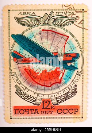 URSS - VERS 1978: Un timbre de poste imprimé en URSS , avion de spectacle ANT-4, 1925, 1917 vers 1977 Banque D'Images