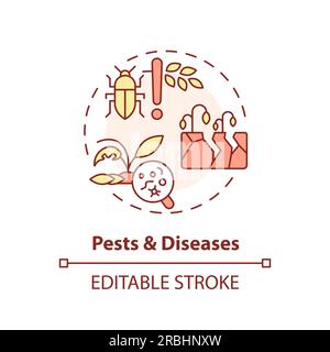 Concept personnalisable de chaleur d'icône de parasites et de maladies Illustration de Vecteur