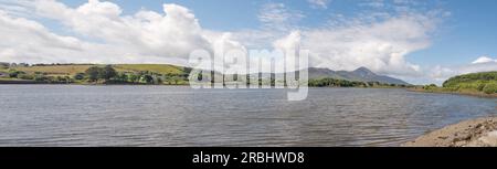 Une vue panoramique de la montagne Croagh Patrick dans le comté de Mayo, Irlande. Banque D'Images