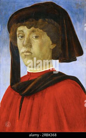 Alessandro Botticelli – Portrait d'un jeune homme vers 1469. 51х34 Banque D'Images