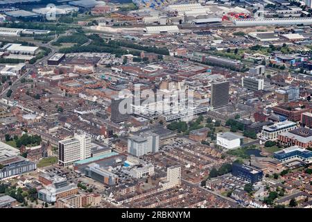 Une image aérienne du centre-ville de Middlebrough, Teeside, nord-est de l'Angleterre, royaume-uni Banque D'Images