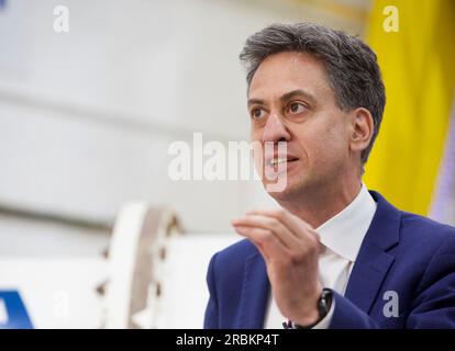 Edimbourg, Royaume-Uni, 19 juin 2023 : Ed Miliband, Shadow Climate change du Labour et Net Zero Secretary, parle de la politique énergétique. Photo : DBMS/Alamy Banque D'Images