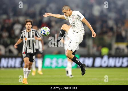 Belo Horizonte, Brésil. 08 juillet 2023. MG - BELO HORIZONTE - 07/08/2023 - BRASILEIRO A 2023, ATLETICO-MG X CORINTHIANS - le joueur des CORINTHIENS Gabriel Moscardo lors d'un match contre l'Atletico-MG au stade Mineirao pour le championnat brésilien A 2023. Photo : Gilson Lobo/AGIF/Sipa USA crédit : SIPA USA/Alamy Live News Banque D'Images