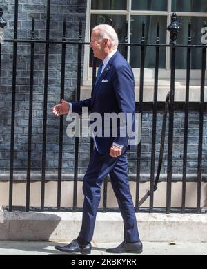 Londres, Angleterre, Royaume-Uni. 10 juillet 2023. Le président AMÉRICAIN JOE BIDEN arrive au 10 Downing Street pour rencontrer le Premier ministre britannique Rishi Sunak. (Image de crédit : © Tayfun Salci/ZUMA Press Wire) USAGE ÉDITORIAL SEULEMENT! Non destiné à UN USAGE commercial ! Crédit : ZUMA Press, Inc./Alamy Live News Banque D'Images