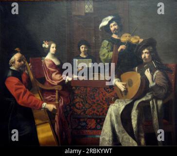 Le concert 1630 de Nicolas Tournier Banque D'Images