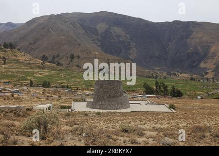 Musée de la momie Juanita dans le canyon de colca au Pérou. Banque D'Images