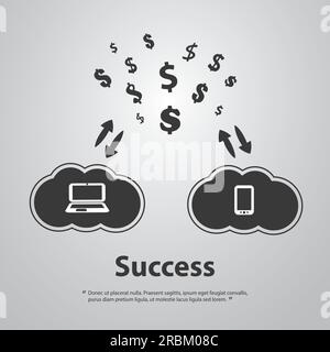 Acheter et vendre en ligne - Design graphique concept Illustration de Vecteur