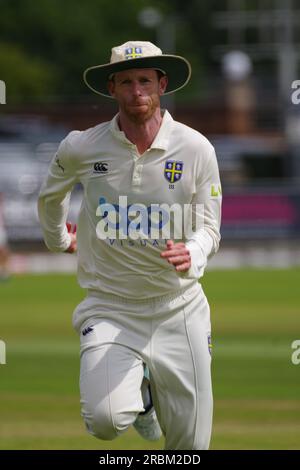 Chester le Street, 10 juillet 2023. Graham Clark joue pour Durham Cricket contre le Gloucestershire dans le LV= County Championship Division Two match à Seat unique, Riverside, Chester le Street. Crédit : Colin Edwards/Alamy Live News Banque D'Images