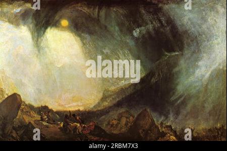 Tempête de neige, Hannibal et son armée traversant les Alpes 1812 par J.M.W. Turner Banque D'Images