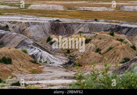 Vue de la mine de lignite à ciel ouvert Profen près de la ville de Zeitz, district du Burgenland, Saxe-Anhalt, Allemagne Banque D'Images