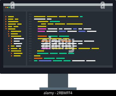 Interface éditeur de code sur écran d'ordinateur : concept de développement et de programmation Illustration de Vecteur