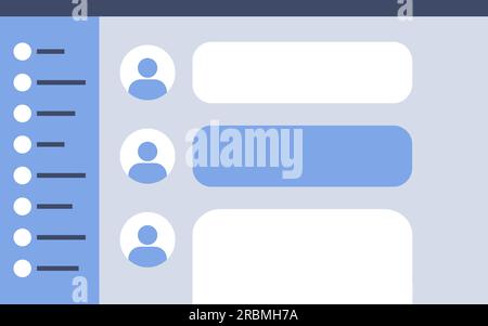 Interface utilisateur du logiciel assistant virtuel : concept de communication et de technologie Illustration de Vecteur