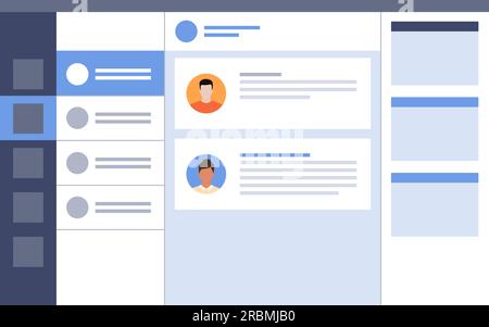 Interface utilisateur du logiciel assistant virtuel : concept de communication et de technologie Illustration de Vecteur