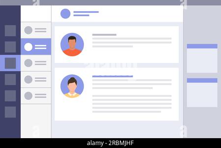 Interface utilisateur du logiciel assistant virtuel : concept de communication et de technologie Illustration de Vecteur