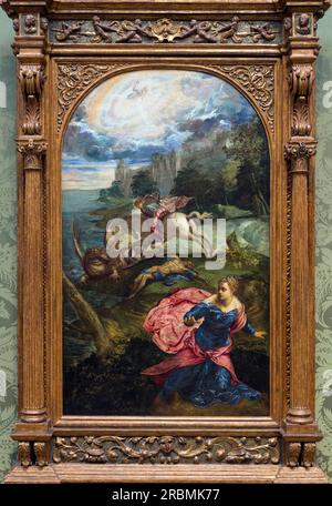 Saint George et le Dragon, Jacopo Tintoretto, vers 1555, Banque D'Images