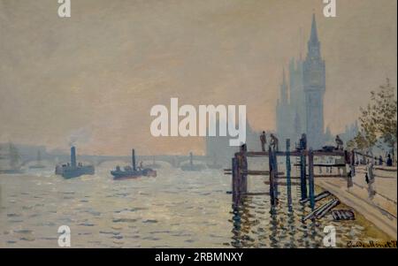 La Tamise sous Westminster, Claude Monet, vers 1871, Banque D'Images