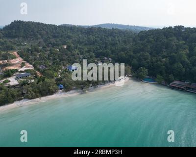 Koh rong en vue aérienne. Banque D'Images