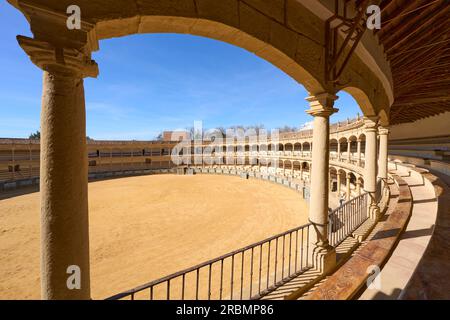 Célèbre ancienne arène de tauromachie à Ronda, Andalousie, Espagne Banque D'Images