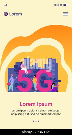 5G réseaux et concept de télécommunication Illustration de Vecteur