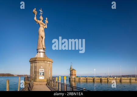 Statue d'Imperia au port de Konstanz, Bade-Württemberg, Allemagne Banque D'Images
