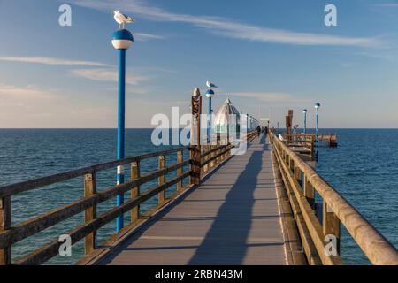 Télécabine de plongée sur la jetée de Zingst, Mecklembourg-Poméranie occidentale, Allemagne du Nord, Allemagne Banque D'Images