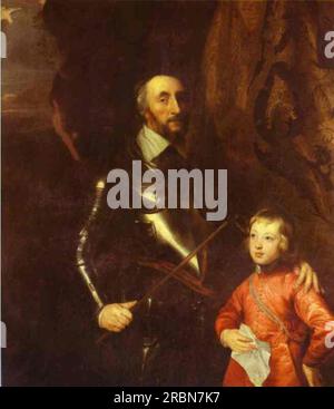 Thomas Howard, 2e comte d'Arundel et Surrey avec son petit-fils Lord Maltravers 1635 par Anthony van Dyck Banque D'Images