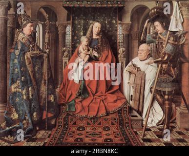 Madonna et enfant avec le Canon Joris van der Paele 1436 de Jan van Eyck Banque D'Images