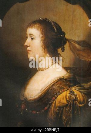 Portrait de Portrait d'Amalia de Solms-Braunfels 1635 par Gerard van Honthorst Banque D'Images