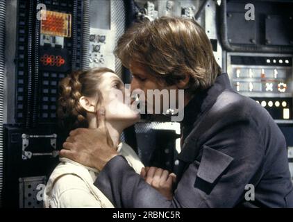 Star Wars Episode V l'Empire riposte Carrie Fisher & Harrison Ford Banque D'Images