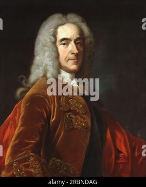 Portrait de Richard Temple, 1e vicomte Cobham par Jean-Baptiste van Loo Banque D'Images