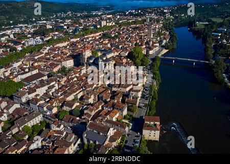 France, Lot (46), Cahors, vue générale de la ville, vallée du Lot, Quercy Banque D'Images